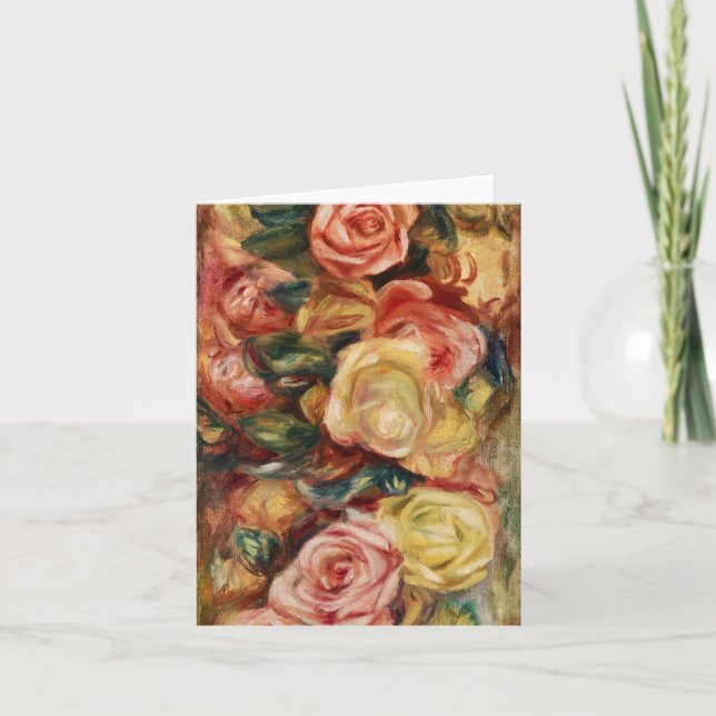 Tarjeta Rosas (1912) de Pierre-Auguste Renoir (Anverso)