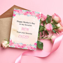 Rosas acuarela divertido Día de la Madre favorito
