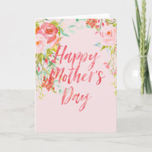 Tarjeta Rosas acuarelas Día de la Madre