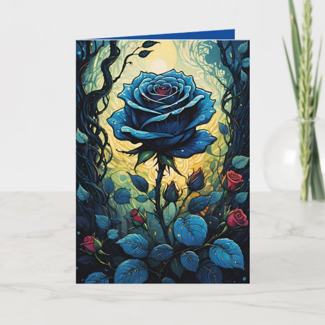 Tarjeta Rosas Azules Vides 1 (Anverso)