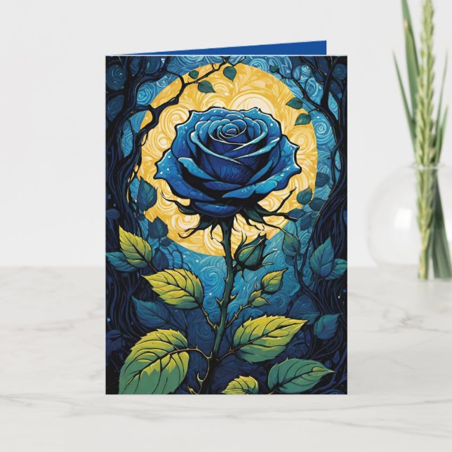 Tarjeta Rosas Azules Vines 3   (Anverso)