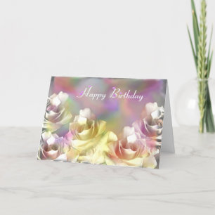 Tarjeta Rosas blancas con efectos pastel