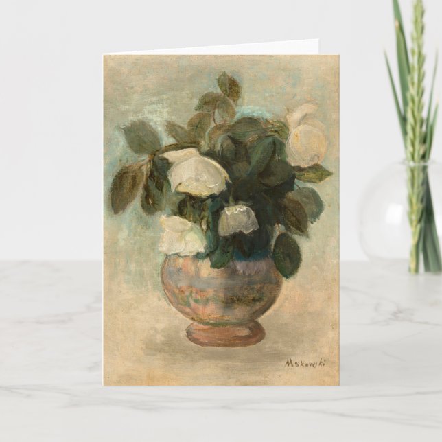 Tarjeta Rosas blancas | Tadeusz Makowski (Anverso)