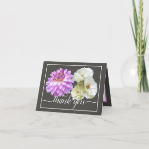 Tarjeta Rosas Blancas y Bouquet Floral Rosa Dahlia
