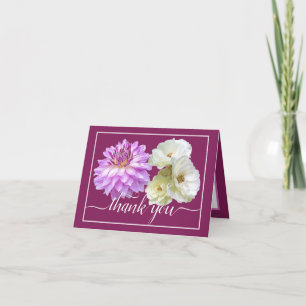 Tarjeta Rosas Blancas y Bouquet Floral Rosa Dahlia
