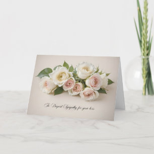 Tarjeta Rosas blancas y rosadas de condolencias