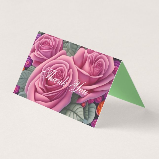 Tarjeta Rosas Bodas rosados Delicados Pastel (Anverso)