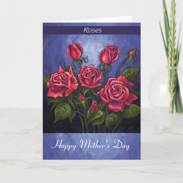 Tarjeta Rosas celebran el día de la madre (Anverso)