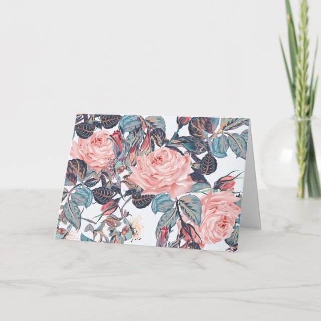 Tarjeta rosas color melocotón gracias (Anverso)