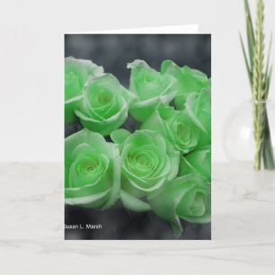 Tarjeta Rosas coloridos verdes