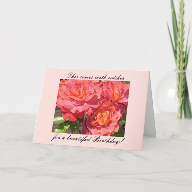 Tarjeta Rosas Coral (Anverso)