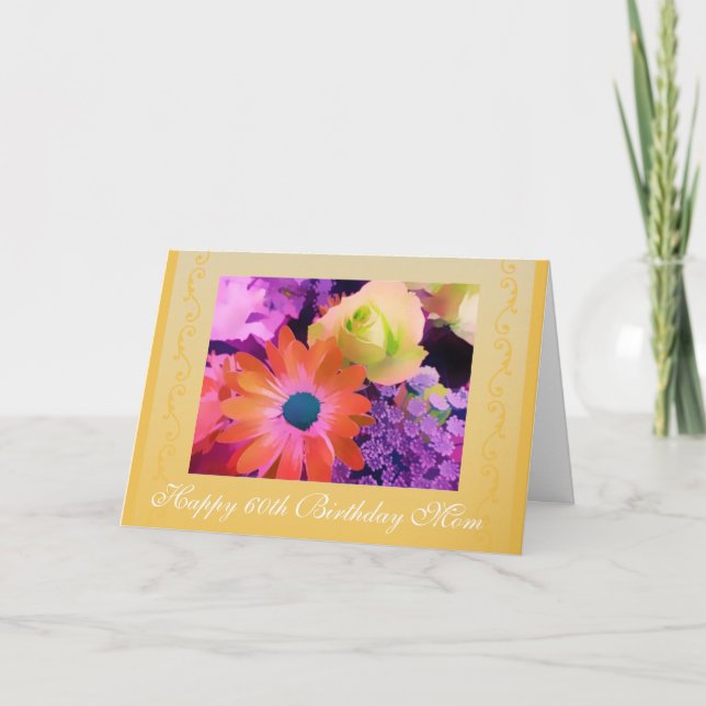 Tarjeta Rosas de 60 años de mamá (Anverso)