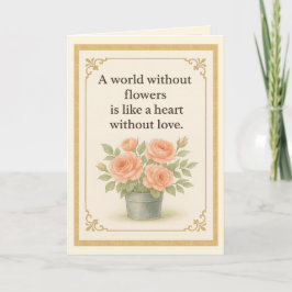 Tarjeta Rosas de acuarela Vintage Tin Bucket Blank