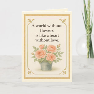 Tarjeta Rosas de acuarela Vintage Tin Bucket Blank