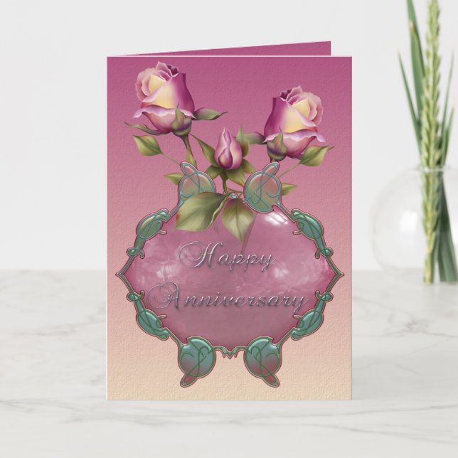 Tarjeta Rosas de aniversario... (Anverso)