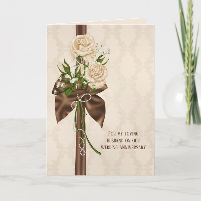 Tarjeta rosas de aniversario en damasco (Anverso)