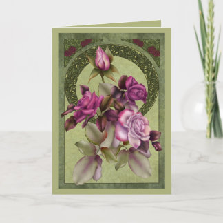 Tarjeta Rosas de Art Nouveau