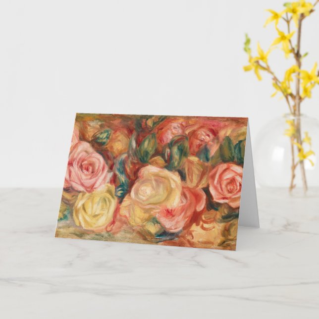Tarjeta Rosas de Auguste Renoir (flor amarilla)