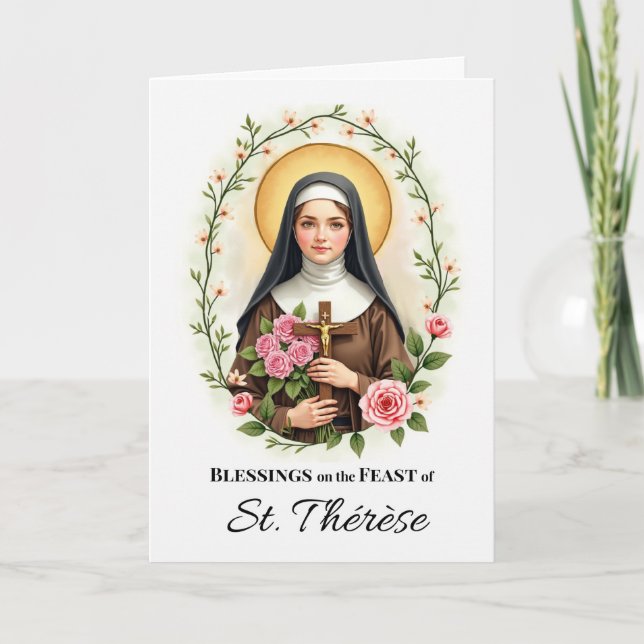 Tarjeta Rosas de Bendición de San Terés de Lisieux (Anverso)