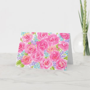 Tarjeta Rosas de cumpleaños pensando en ti, un bello día