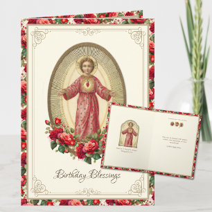 Tarjeta Rosas de Cumpleaños Religiosas Escritura