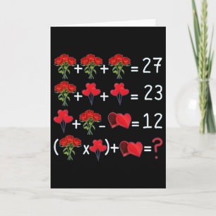 Tarjeta Rosas de ecuación matemática Chocolates Lloons Div