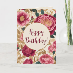 Tarjeta Rosas de Jardín Opulento