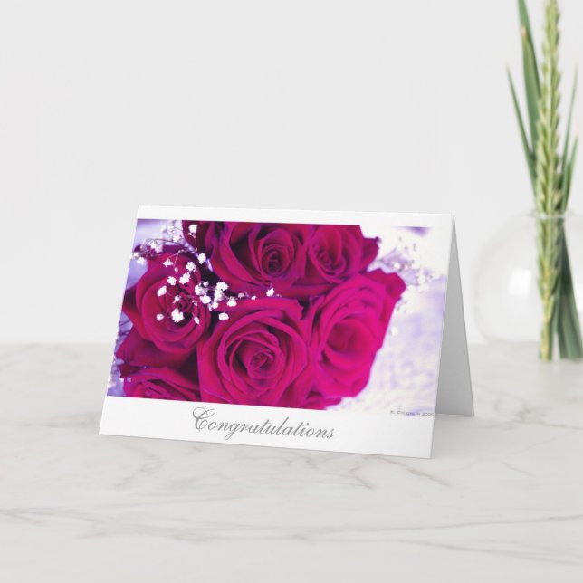 Tarjeta Rosas de la boda (Anverso)