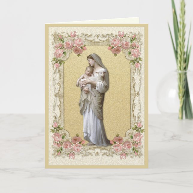 Tarjeta Rosas de la elegancia religiosa de la Virgen del O (Anverso)