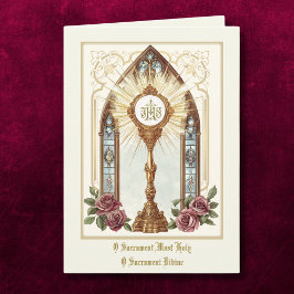 Tarjeta Rosas de la Iglesia Católica Eucarística del Monst