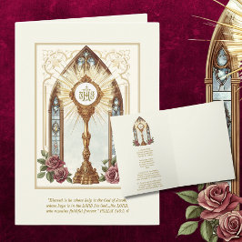 Tarjeta Rosas de la Iglesia Católica Eucarística del Monst