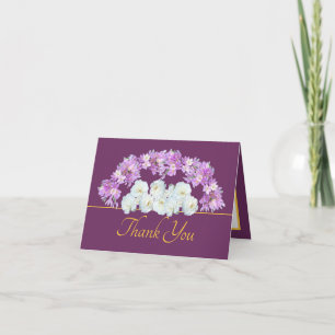 Tarjeta Rosas de la Moda de oro morado cruzan Garland grac