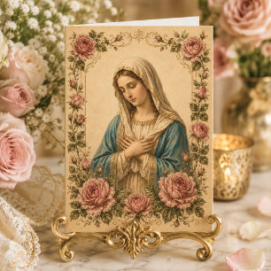Tarjeta Rosas de la Santísima Madre Oración Católica