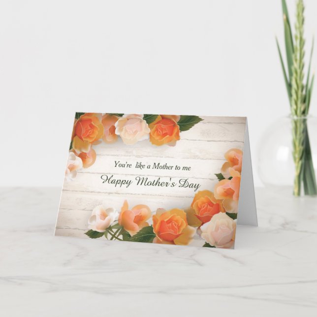 Tarjeta Rosas de mandarina como madre (Anverso)