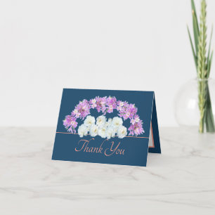 Tarjeta Rosas de Moda rosa azul cruzan Garland Gracias