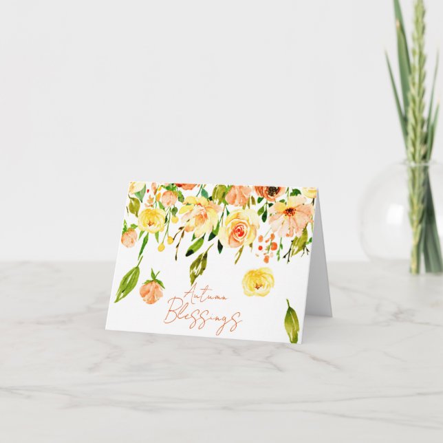 Tarjeta Rosas de otoño con texto personalizado (Anverso)
