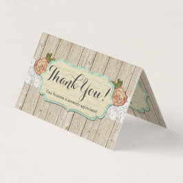 Tarjeta Rosas de Shabby Chic en Madera Rusa y Lace Gracias