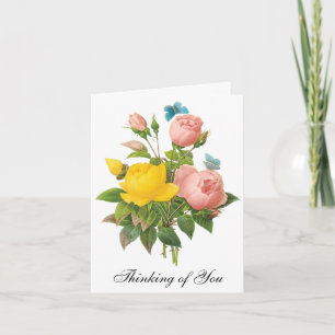 Tarjeta Rosas de té del vintage por Redoute, pensando en