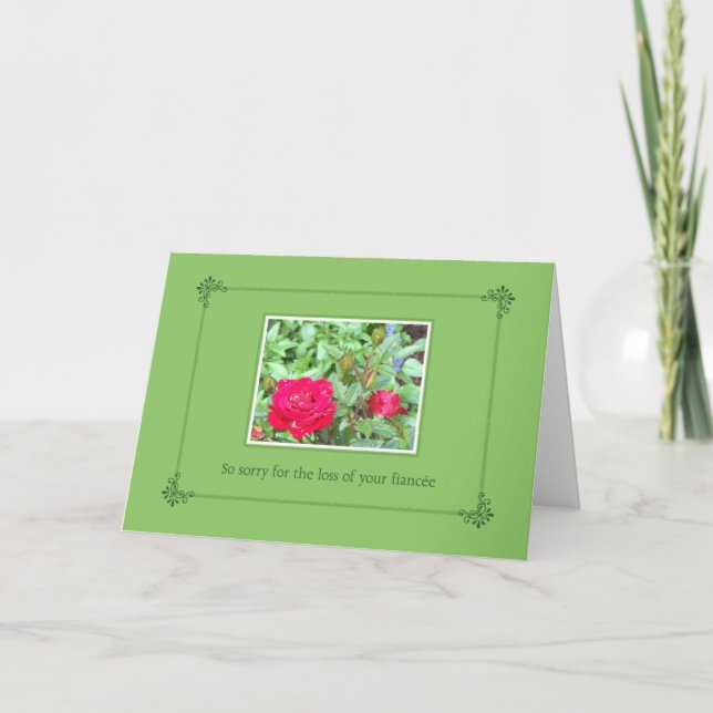 Tarjeta Rosas de té Fiancée Loss Sympathy (Anverso)