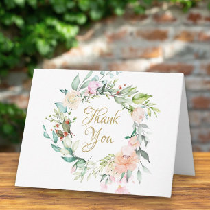 Tarjeta Rosas de verano guirnalda agradecimiento