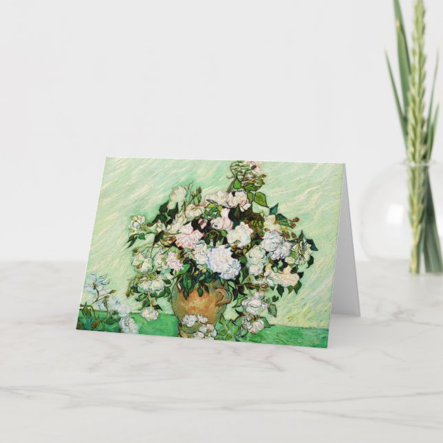 Tarjeta Rosas de Vincent Van Gogh (1890) (Anverso)