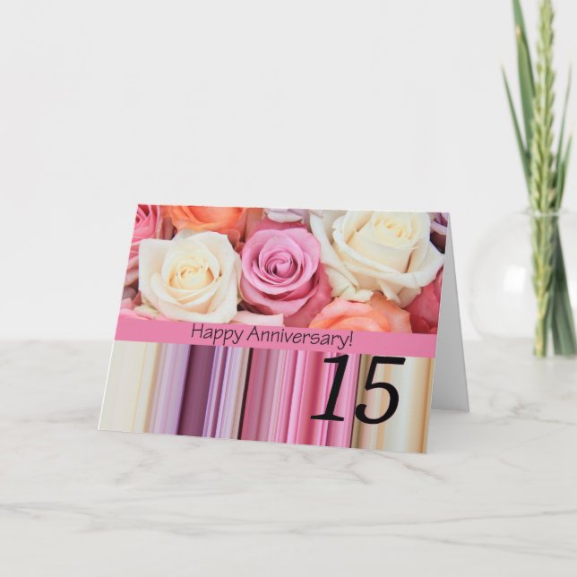 Tarjeta Rosas del 15° Aniversario (Anverso)