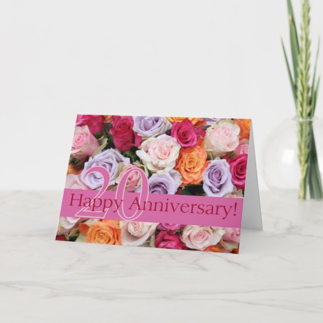 Tarjeta Rosas del 20° Aniversario (Anverso)