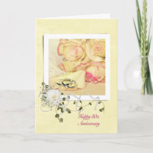 Tarjeta rosas del 30° Aniversario del Boda