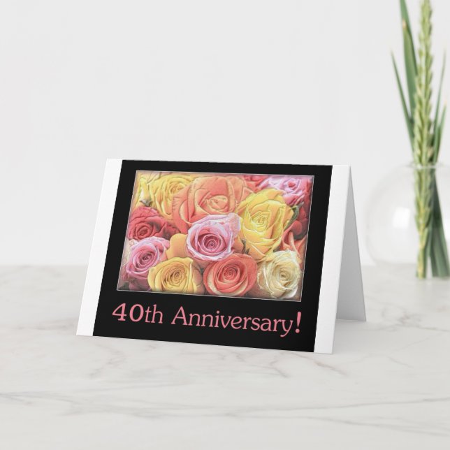 Tarjeta Rosas del 40° Aniversario (Anverso)