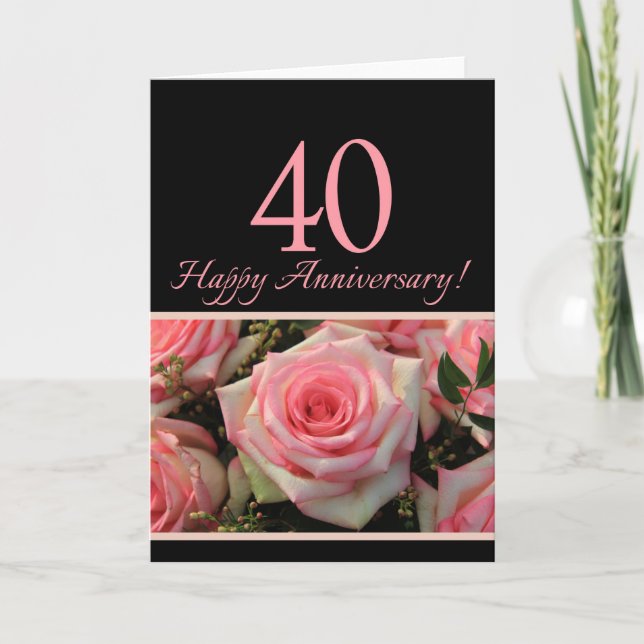 Tarjeta Rosas del 40° Aniversario (Anverso)