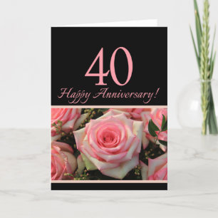 Tarjeta Rosas del 40° Aniversario