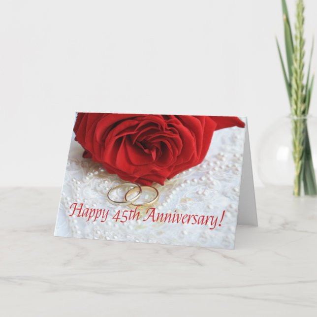 Tarjeta Rosas del 45° Aniversario (Anverso)