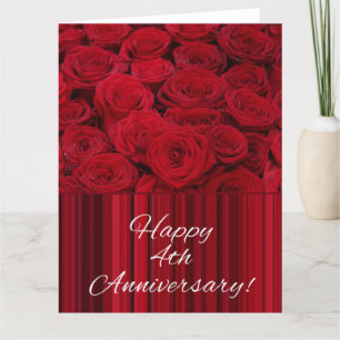 Tarjeta Rosas del 4° Aniversario