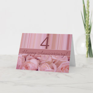 Tarjeta Rosas del 4° Aniversario